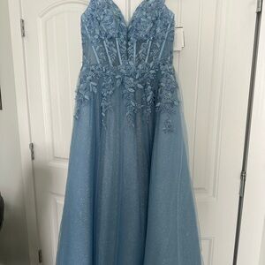 Cleo Blue Encrusted prom dress NWT SIZE 6